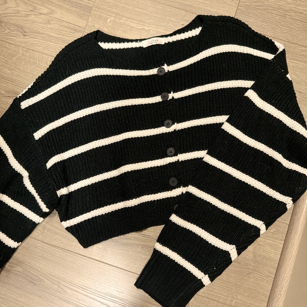 Korean stripe cardigan sweater knit